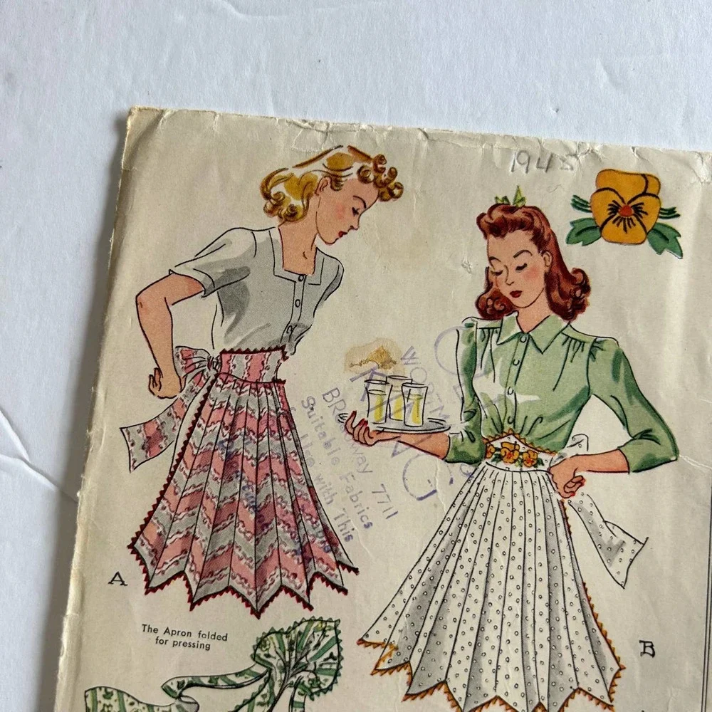 McCalls Vintage‎ 1940's Pattern #884 Necktie Apron One Size
